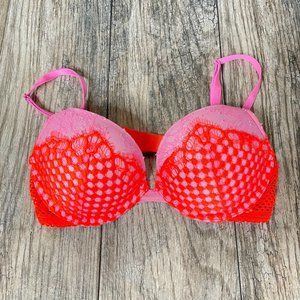 Victorias Secret Very Sexy Colorful Embroidered Lace Push Up Bra 34B Colorful